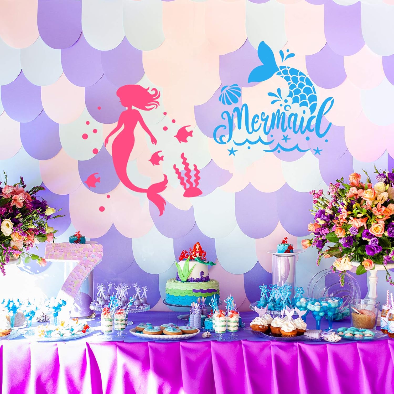 20 Pieces Mermaid Sea Ocean Creatures Stencils Sea Painting Templates Reusable Sea Animal Painting Stencils for DIY Crafts Scrabooking Painting on Wood (13 x 13 cm/ 5.1 x 5.1 Inch) : Arts, Crafts & Sewing