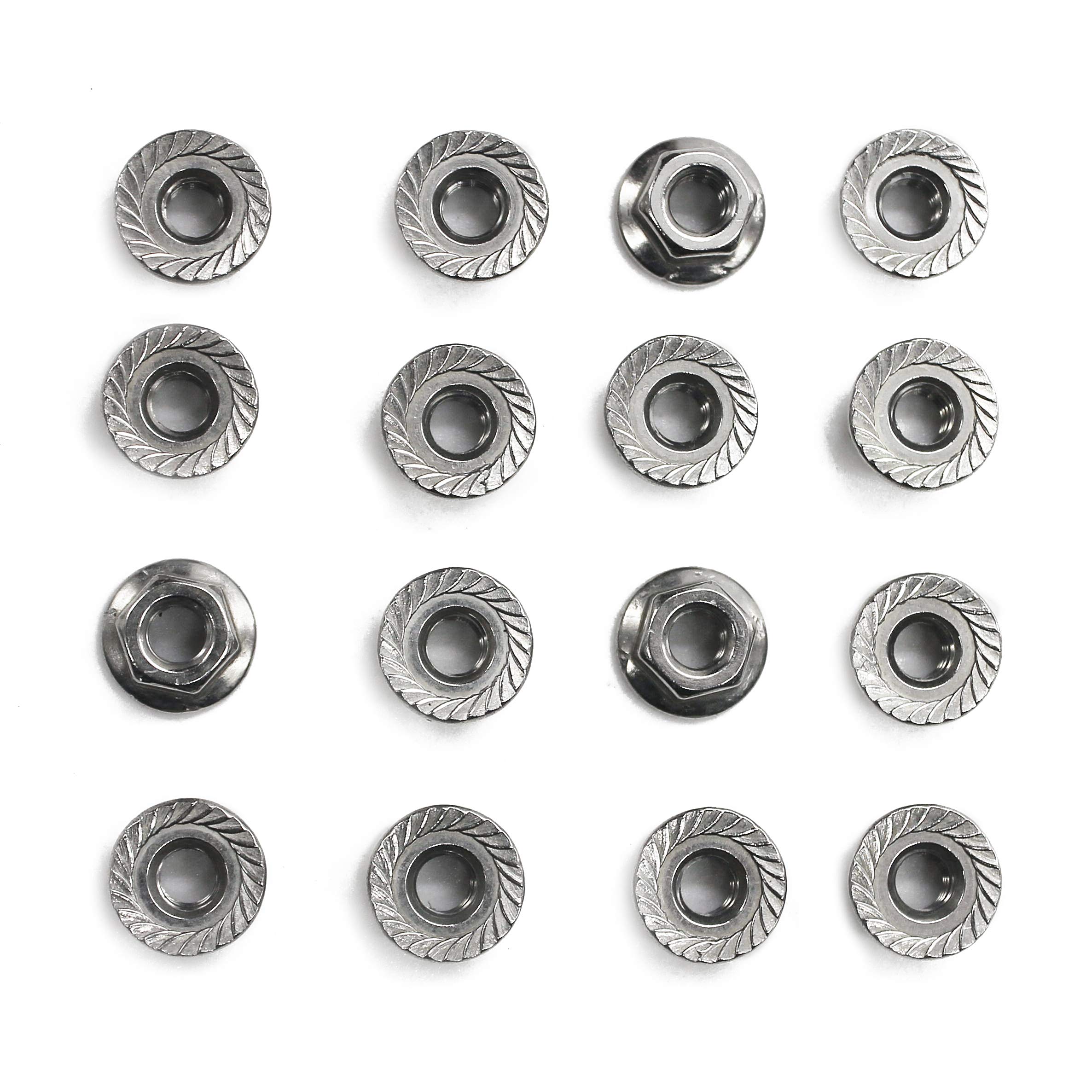 18-8 Stainless Steel Flange Nut, 1/4"-20 Thread Size,(50 PCS),by Fullerkreg