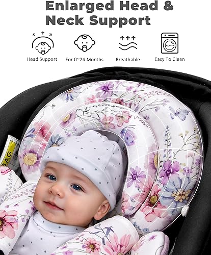 Miniatura 3 de Inserto de asiento de automóvil infantil con cojín adicional para prematuro a niño, inserto reversible para asiento de automóvil recién nacido para