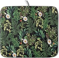 Vista 22 de Tapete de secado de platos con diseño de pájaro rojo de Feliz Navidad, absorbente y de secado rápido, protector para encimera de cocina, 18 x 24