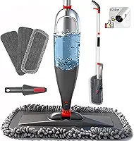 Mop Spray com Reservatório 800ml,Mop de Limpeza,3 Refis Laváveis,Haste de Alumínio,Limpeza De Chão Seco E úmido,