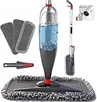 Mop Spray com Reservatório 800ml,Mop de Limpeza,3 Refis Laváveis,Haste de Alumínio,Limpeza De Chão Seco E úmido,