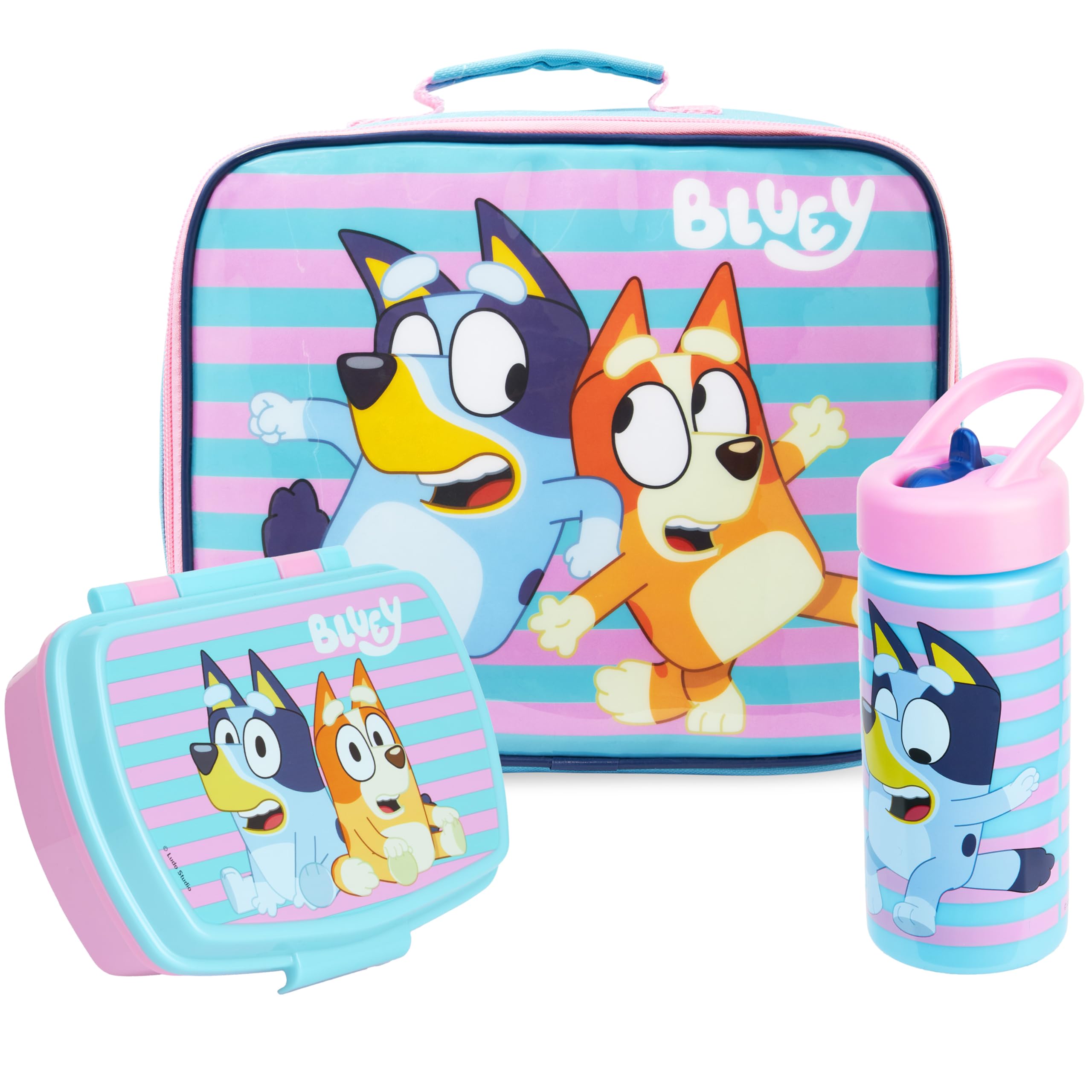 Bluey lot de 3 sacs-repas turquoise pour éviter les miettes