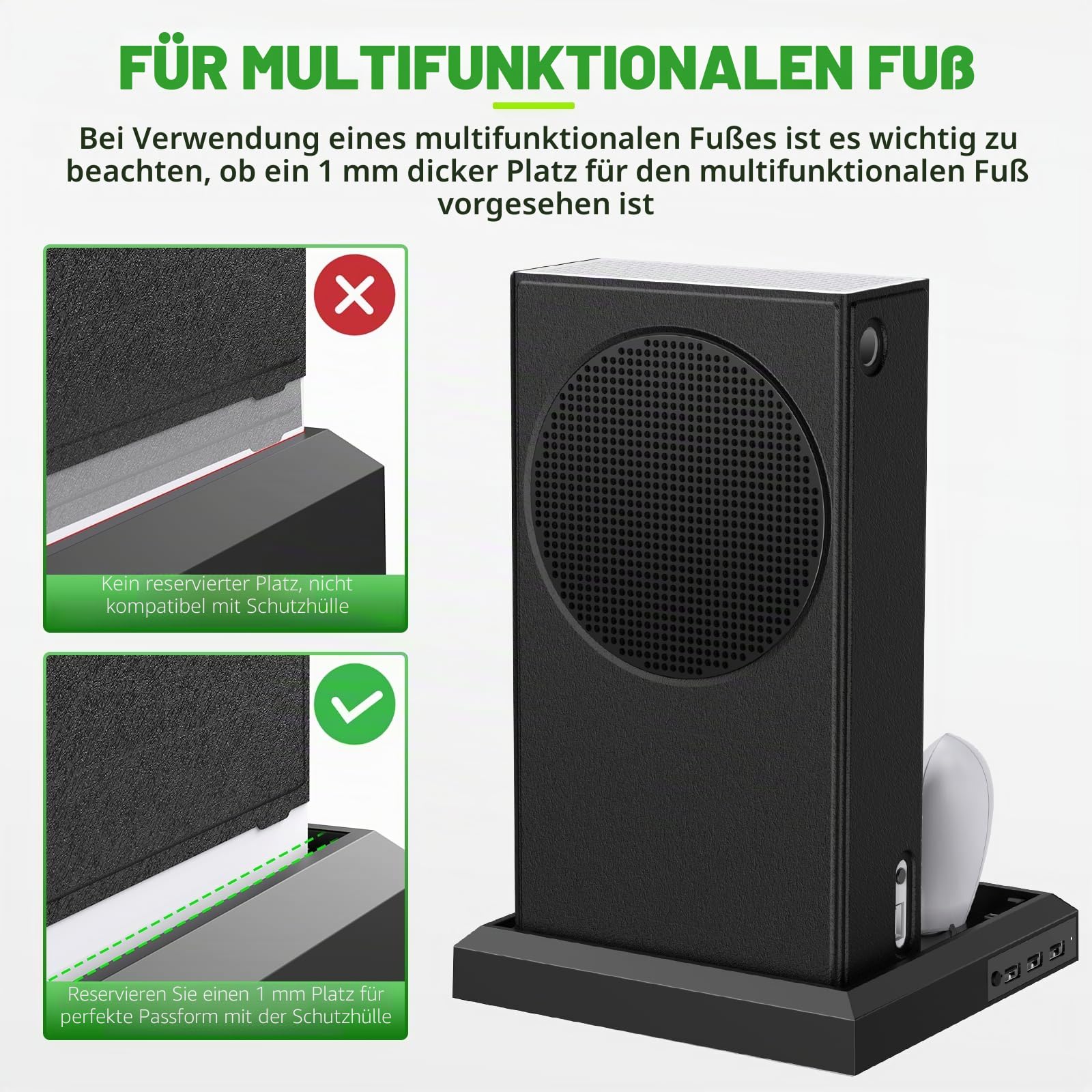WOLIBEAR Magnetische Smart Wraps für Xbox Series S Konsole, Vollschutz Schutzhülle Case für Xbox Series S Zubehör mit Premium PU Leder und weichem Innenfutter - Schwarz