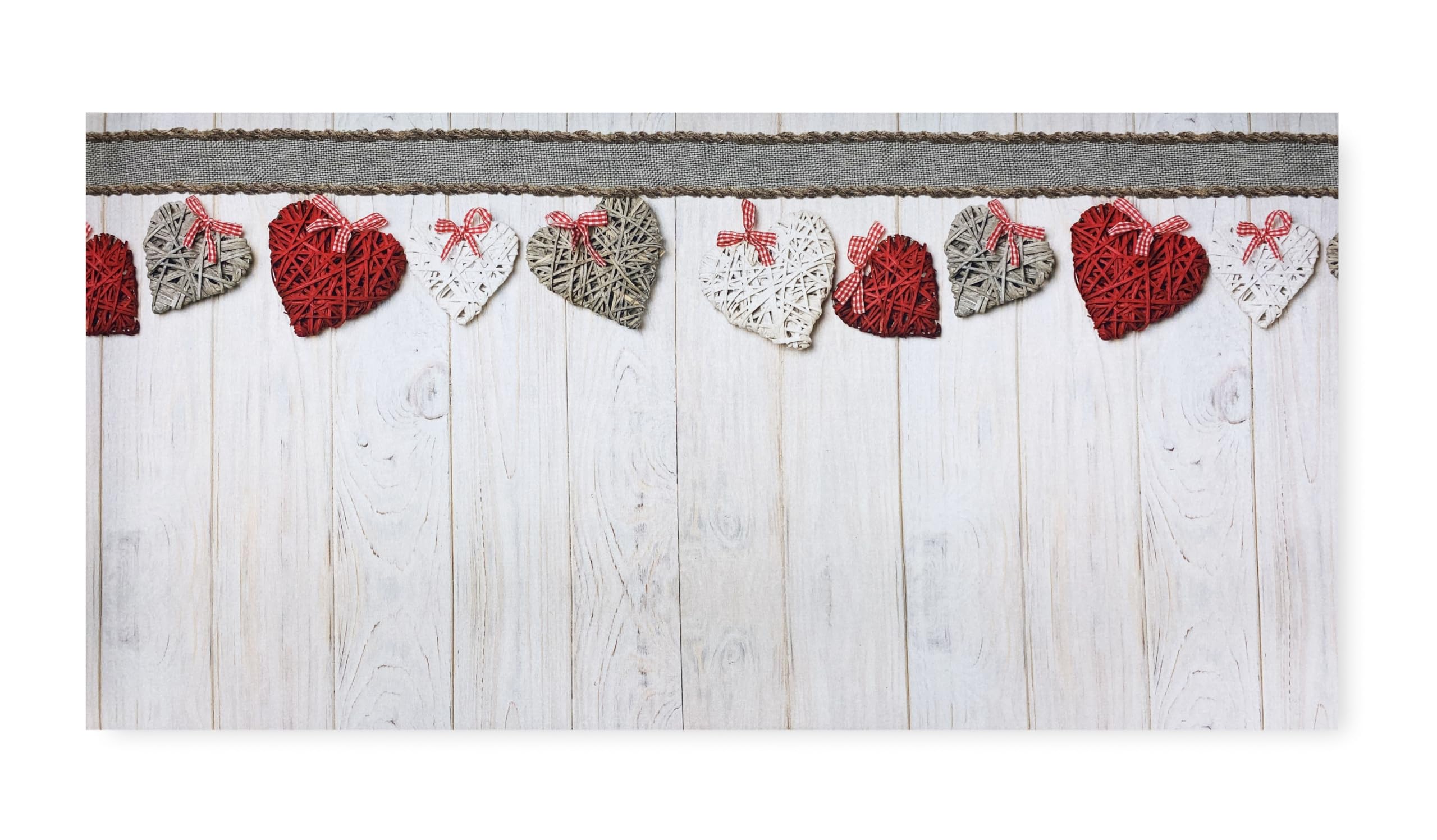 Tex family Tappeto Runner da Cucina Passatoia Antiscivolo Cuori Shabby Made in Italy - Cm. 50x120