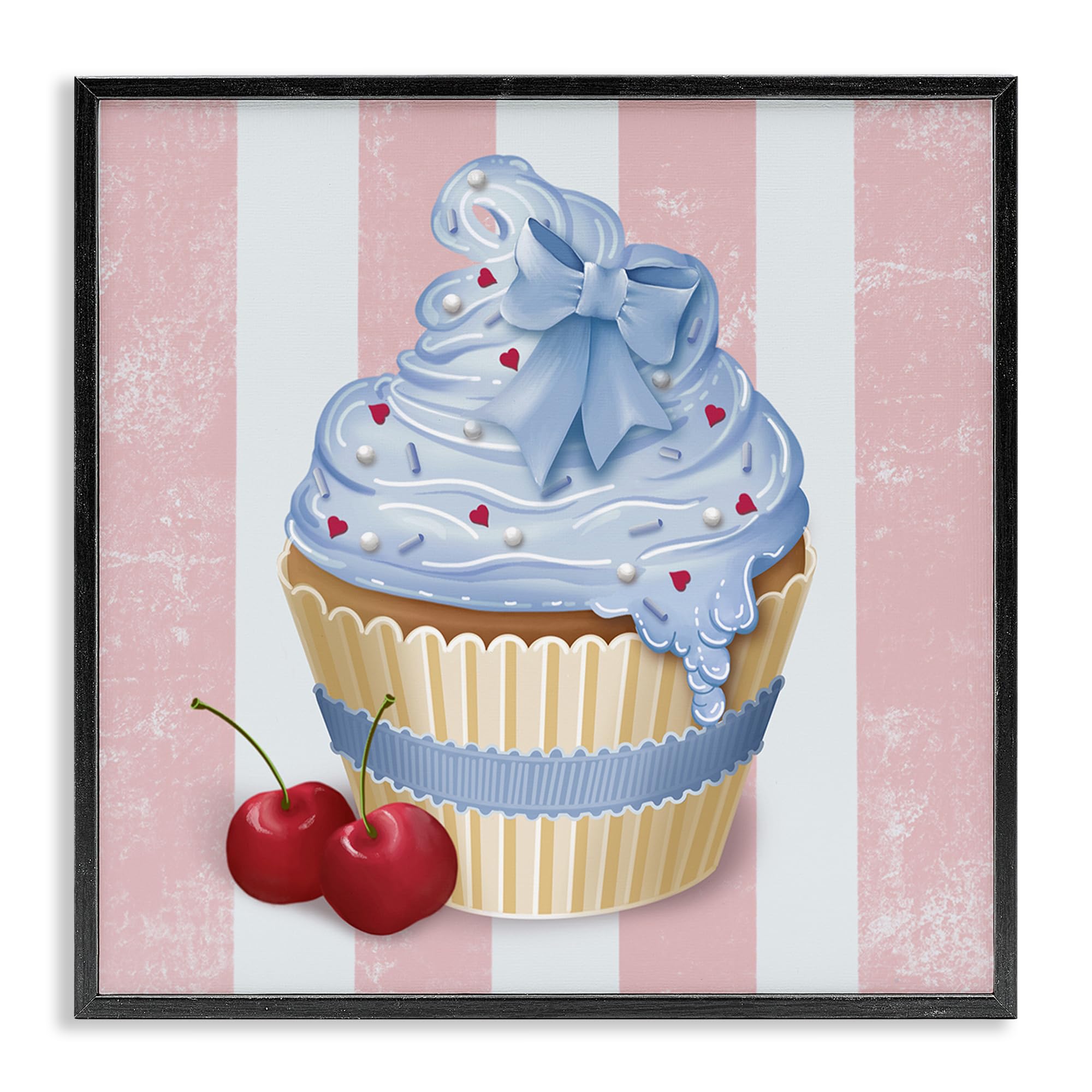 Cupcakes et cerises pastel cadre d'art giclée de Lori Mosley pour une finition de galerie raffinée
