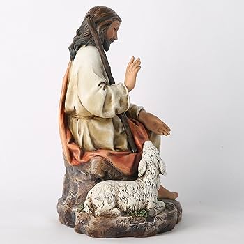 Amazon.co.jp: BCカトリック善き羊飼いの像、羊の姿を持つイエス