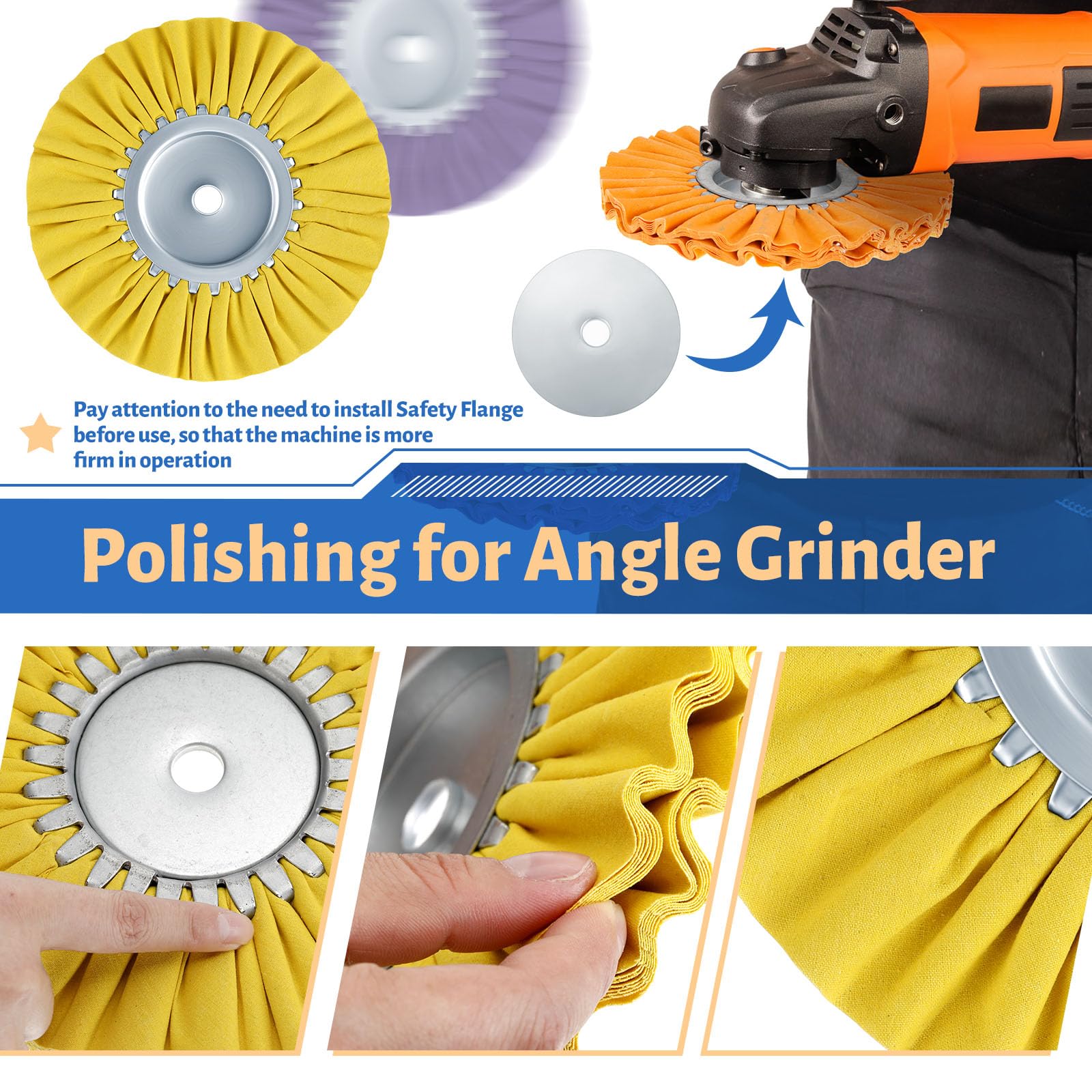 Amylove 3 Pcs 8 Airway Buffing Wheel Aluminum Wheel