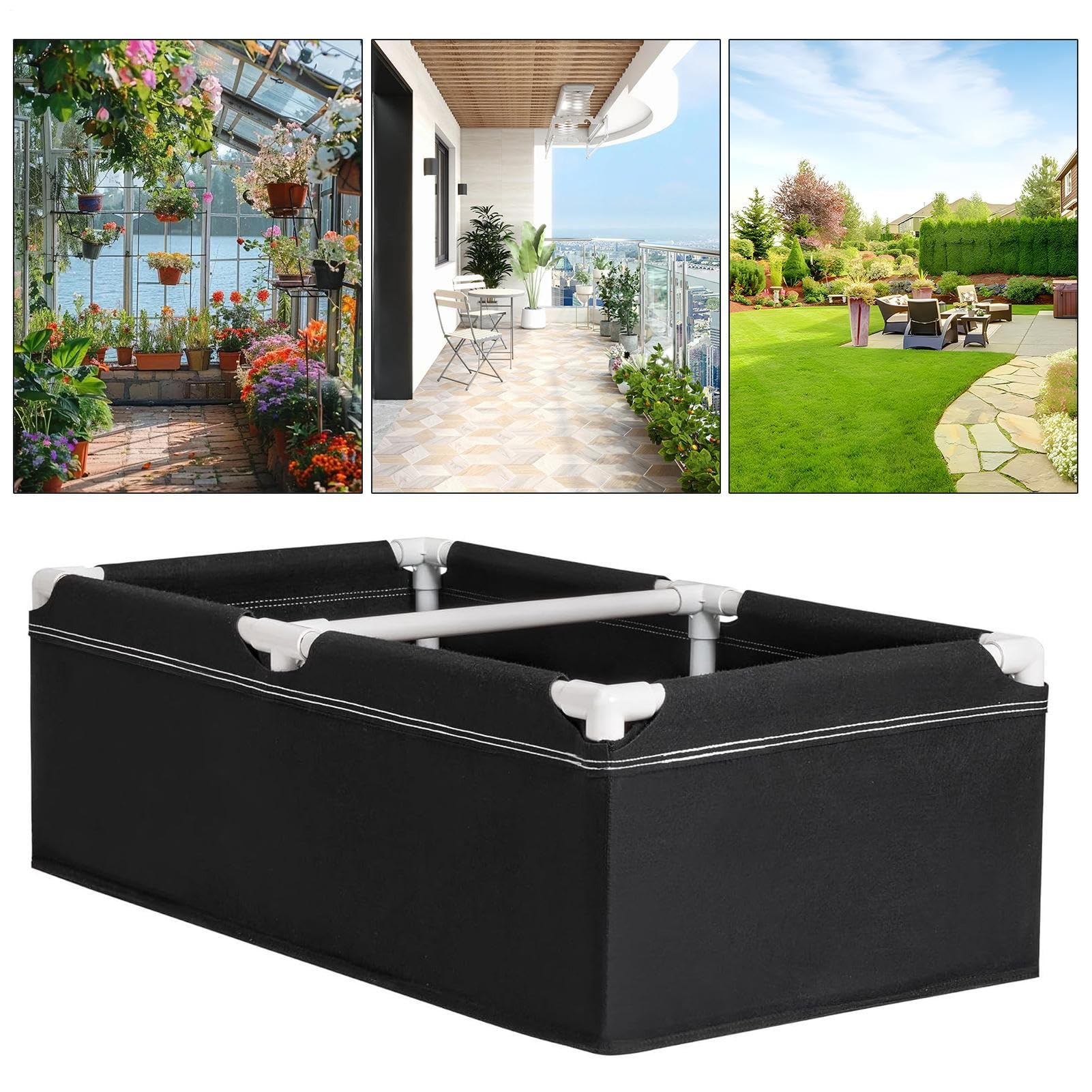 Saco de Plantas Para Camas De Cultivo, Maceta Rectangular De Horticultura | Camas Elevadas De Horticultura Con, Para Tomates, Patatas, Flores Zanahorias, Fresa Pimiento Pepino