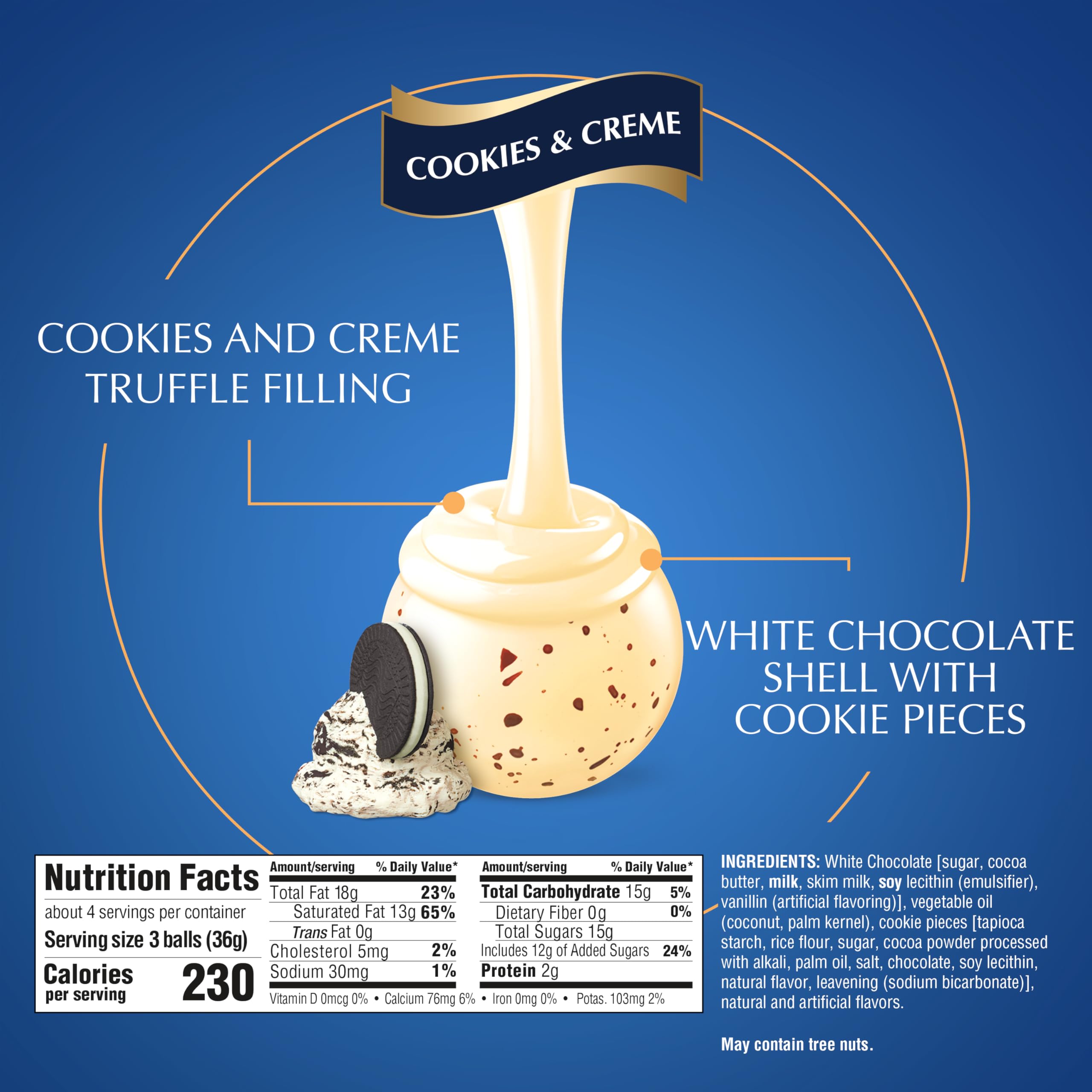 Lindt LINDOR 70% Extra Dark Chocolate Truffles, Dark Chocolate Candy with Smooth, Melting Truffle Center, Great for Gift Giving, 5.1 oz. Bag (6 Pack): Cookies & Cream 5.1 Ounce (Pack of 6)