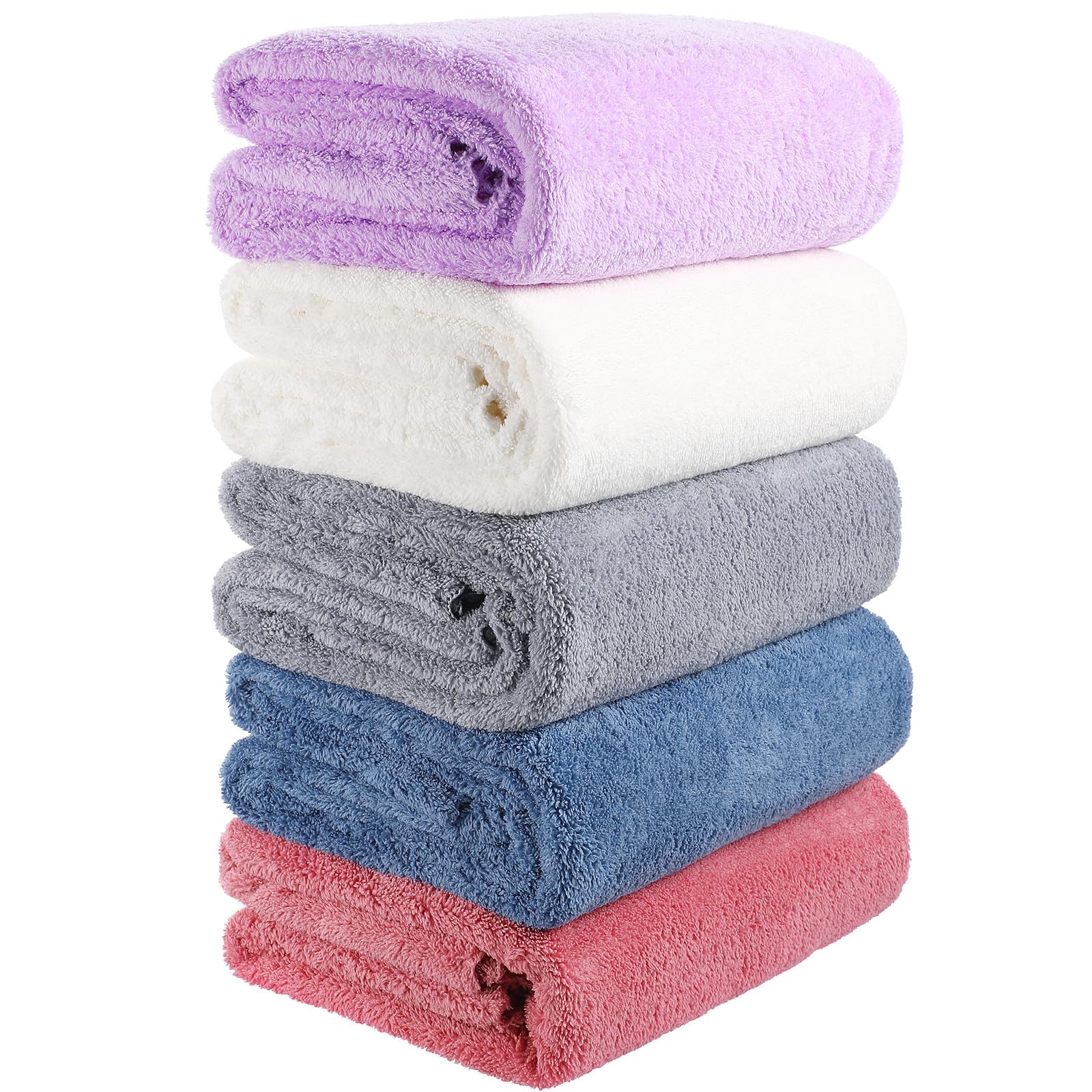 Juego de Toallas de Baño de Microfibra 5 Piezas, Suaves y Absorbentes, Tamaño Grande para SPA y Viaje, Material Poliéster y Nylon