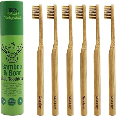Gaia Guy Boar Bristle Bamboo Toothbrush