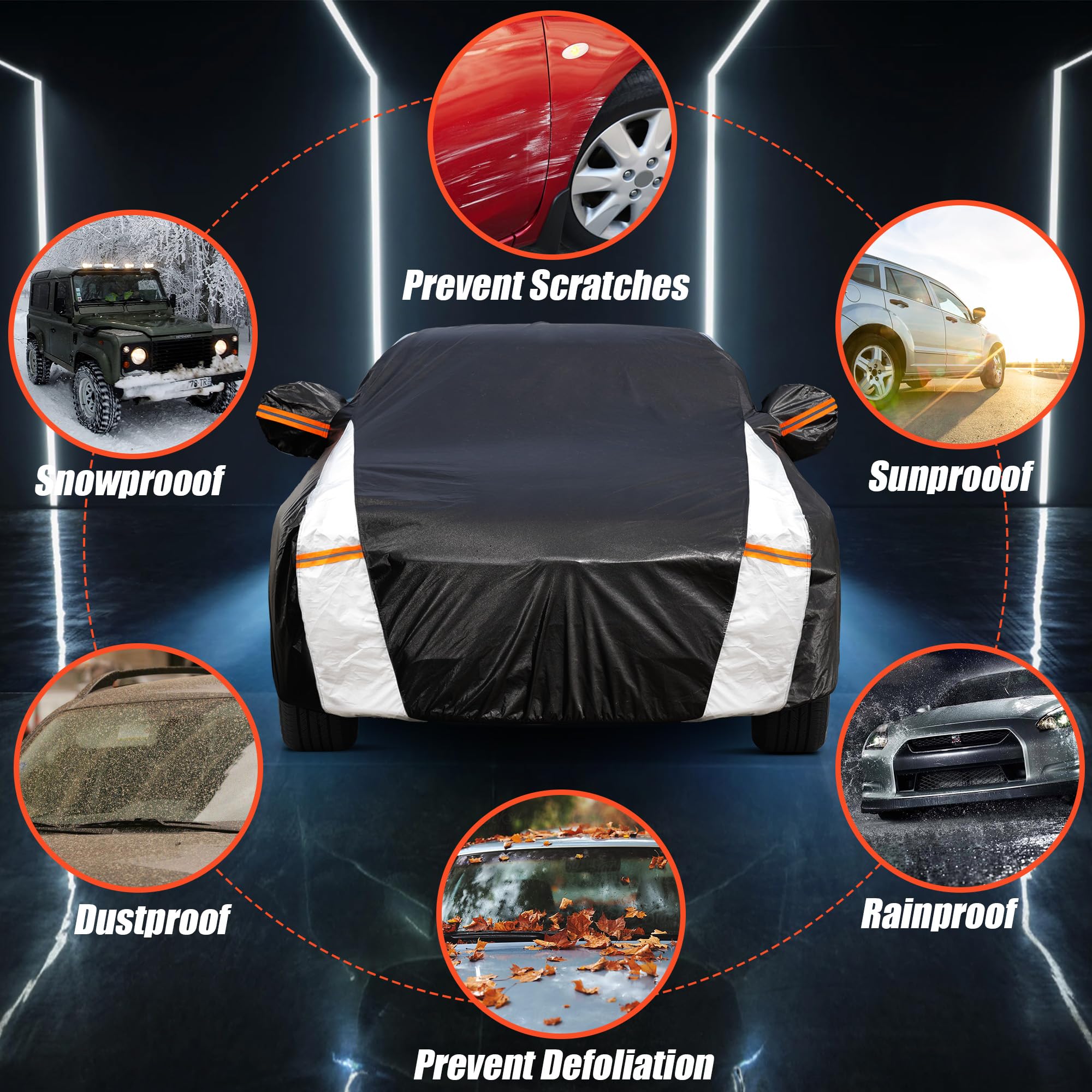 Cotryvox Chevrolet Corvette Car Cover 100 Waterproof All Weather Gift with Towel 10 Layers Car Cover Custom Fit — view 6