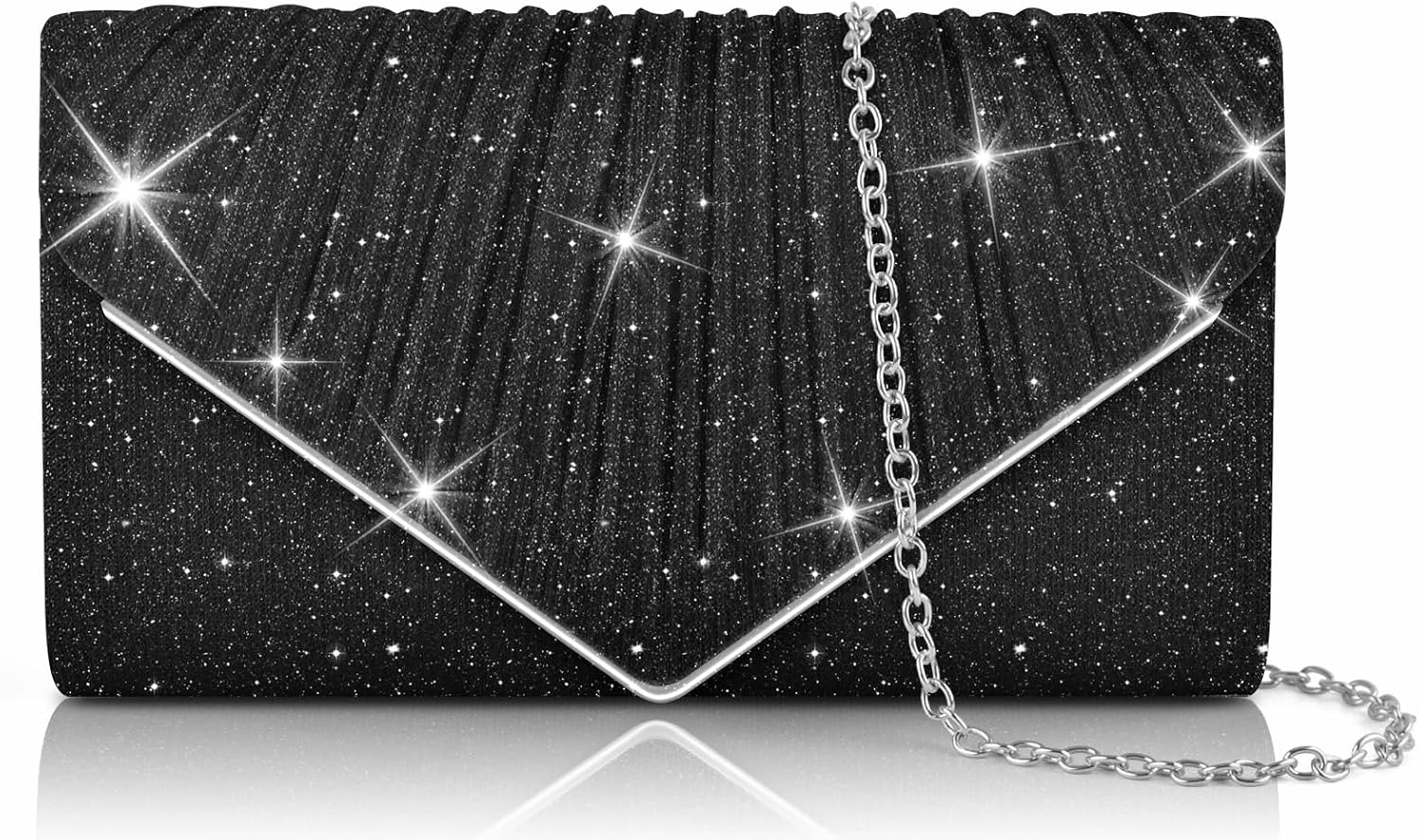 Women's Evening Bag Clutch Purse, Glitter Party Wedding Handbag with Chain for Women Formal Wedding Party Cocktail Prom Dinner(Royal Blue)