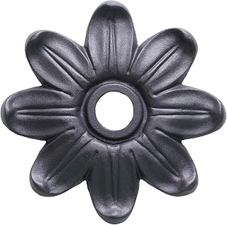 Fonderia Bongiovani - Rosetón para Grifo de Color Gris Hierro Fundido, Modelo Flores Grandes para casa y jardín.