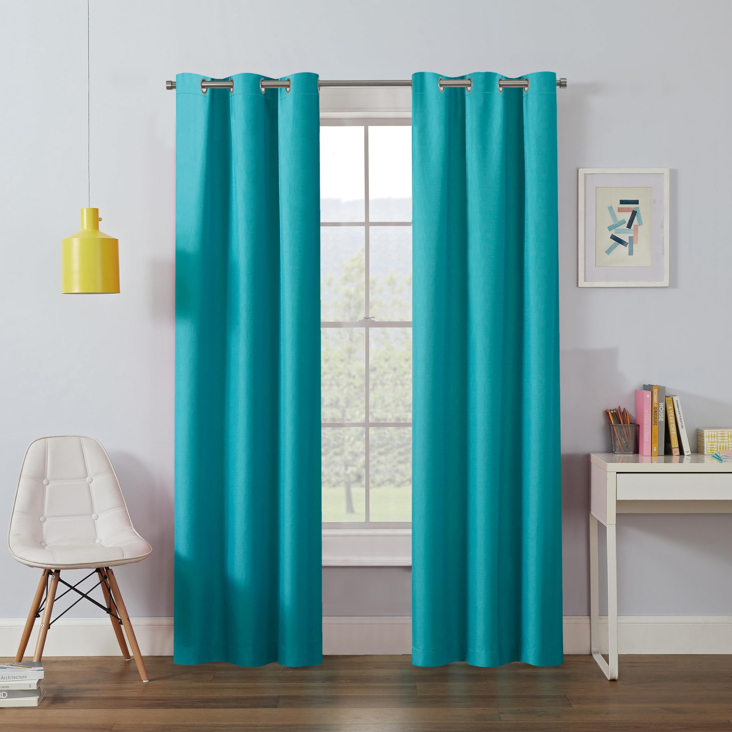 Eclipse Kendall Blackout Curtain, Thermal Insulated Grommet Window Panel, Noise Reducing Curtains for Bedroom, Living Room or Nursery, (1 Panel), 84
