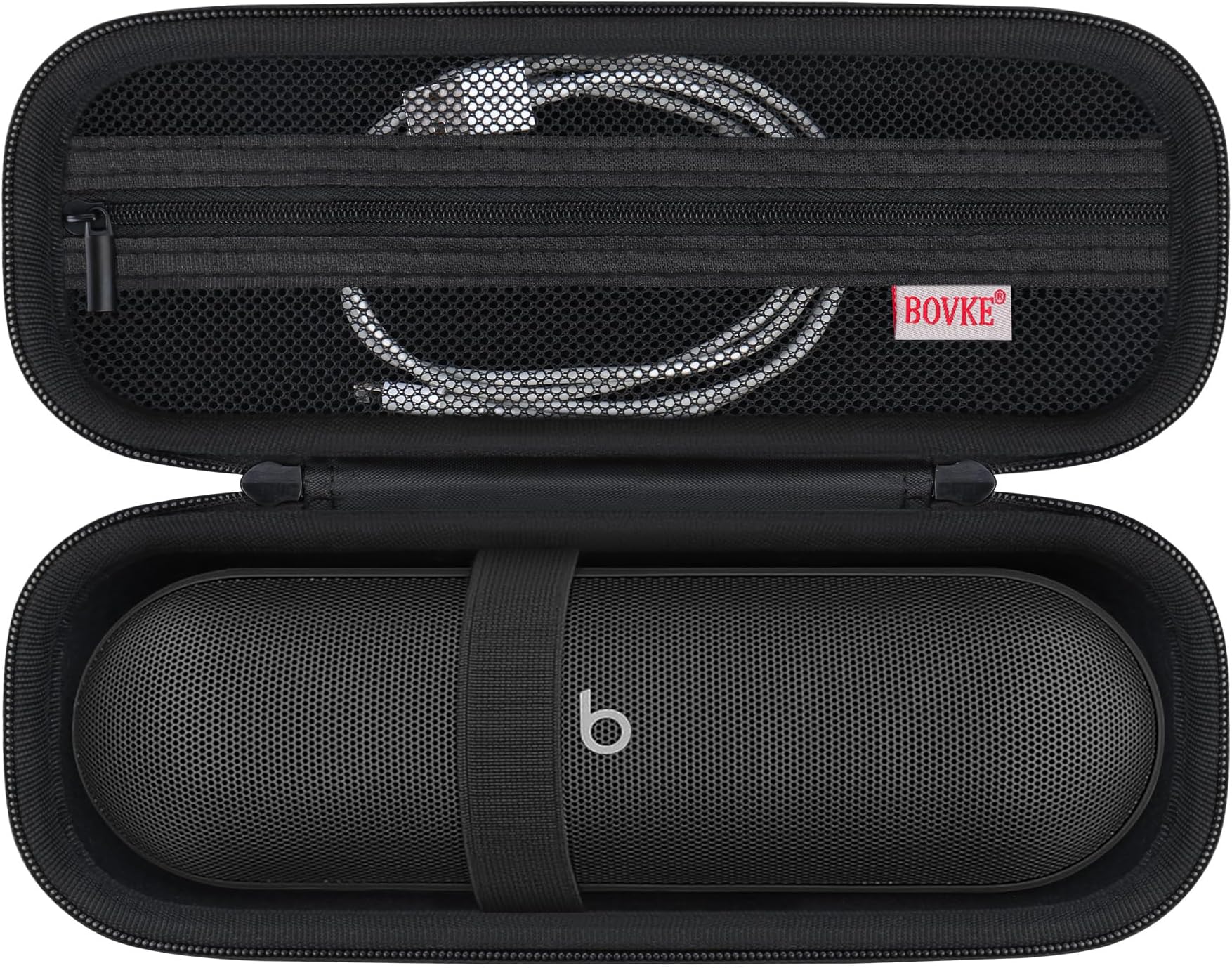 Carrying Case for Beats Pill - Portable Bluetooth Speaker, New Beats Pill Wireless Speaker Travel Holder Bag with Extra Mesh Pocket for Charging Cables, Accessories, Black