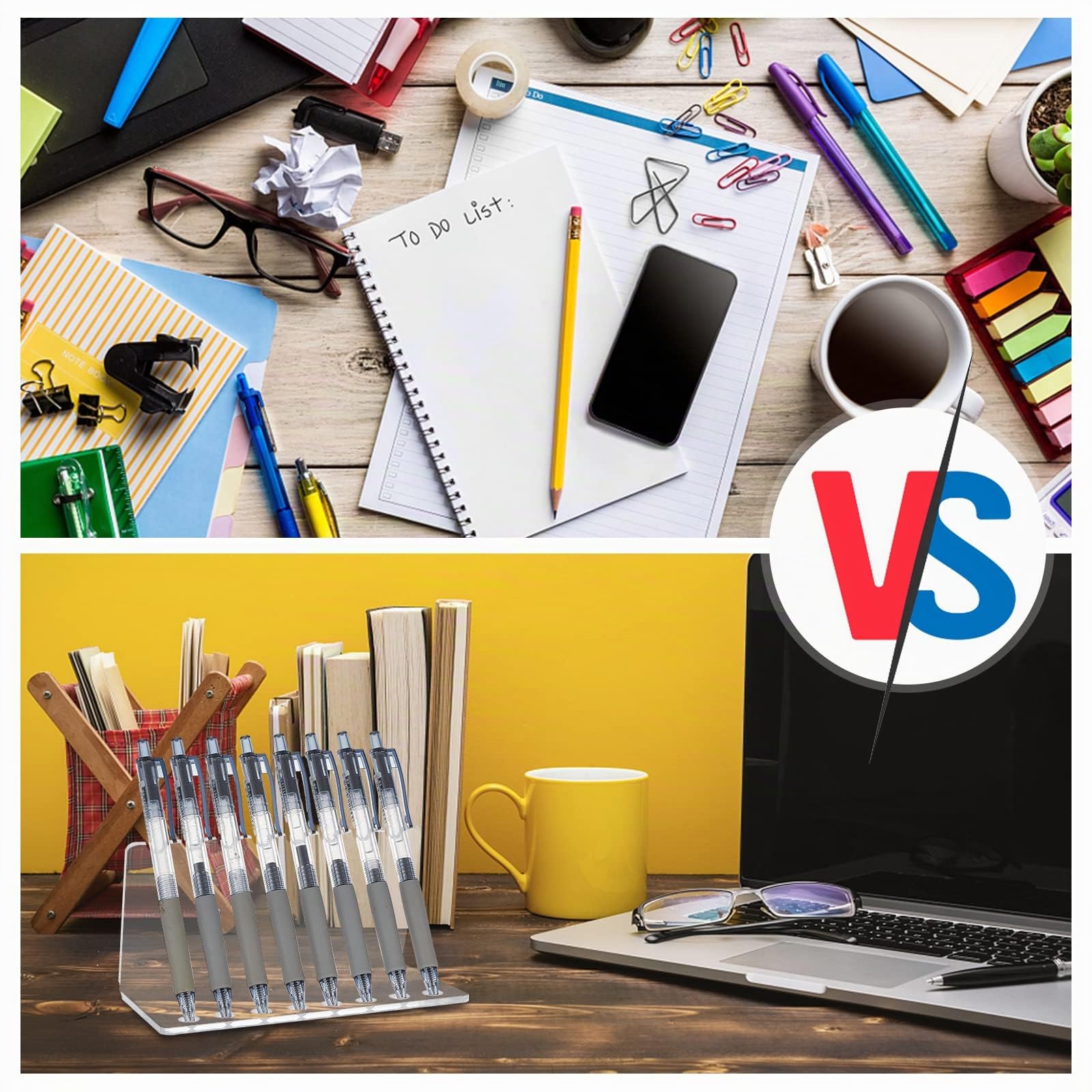 PandaHall Stift Steht Displays, 8 Schlitze Bleistifthalter Augenbraue Stift Stand Pinsel Rack Veranstalter Kugelschreiber Display Rack für Haus Schule Büro Gebrauch Augenbraue Display