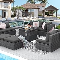Vista 7 de BULEXYARD Fundas de cojín de repuesto para sofá de patio para muebles de exterior, fundas de cojín para respaldo (gris oscuro, 662)