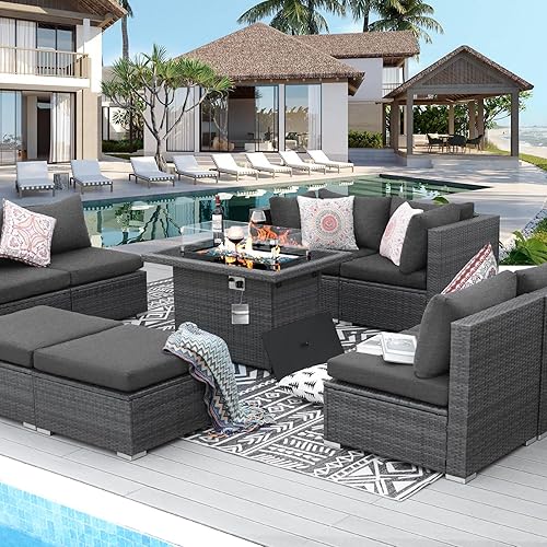 Miniatura 7 de BULEXYARD Fundas de cojín de repuesto para sofá de patio para muebles de exterior, fundas de cojín para respaldo (gris oscuro, 662)