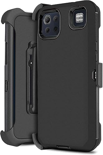 Para LG K92 5G con protector de pantalla integrado, funda de clip para cinturón con soporte integrado, funda protectora resistente a prueba de