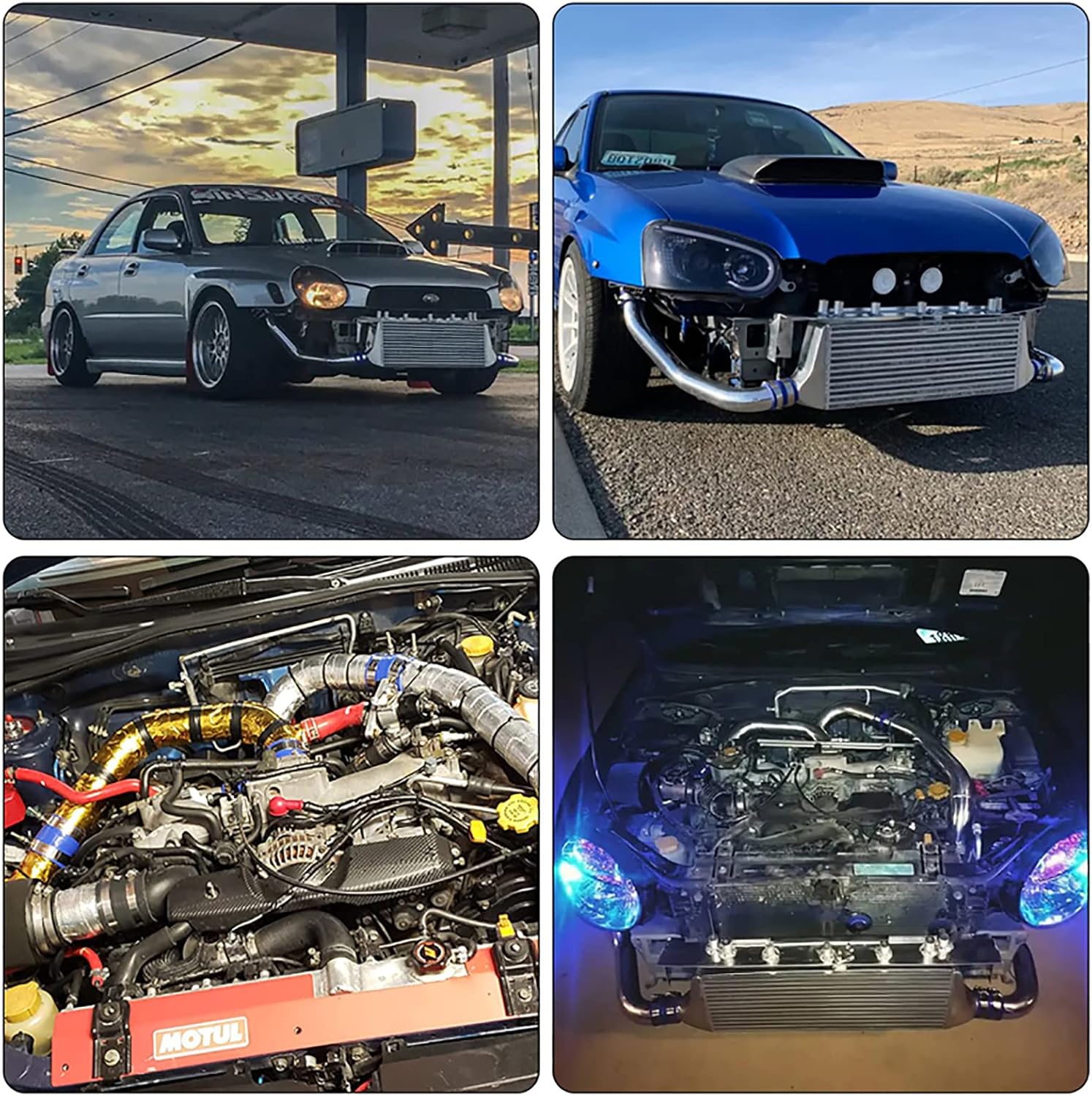 FMIC Front Mount Intercooler Aluminum Pipe Kit compatible with Impreza WRX STi 02-07 EJ20 EJ25 2.0L/2.5L Turbo Engine