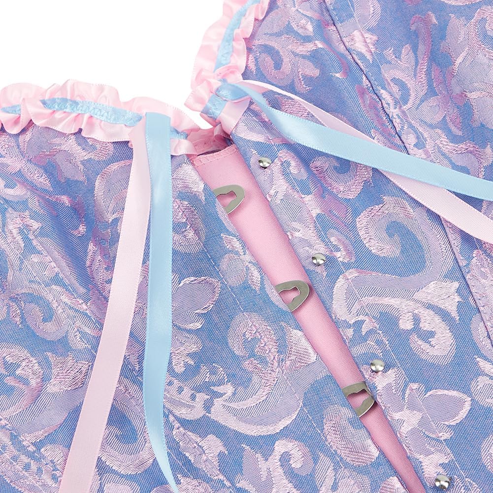 Corset Tops for Women,Lace Bustier Corset Lingerie top,Renaissance Overbust Corset Push Up Bodysuit - Image 6