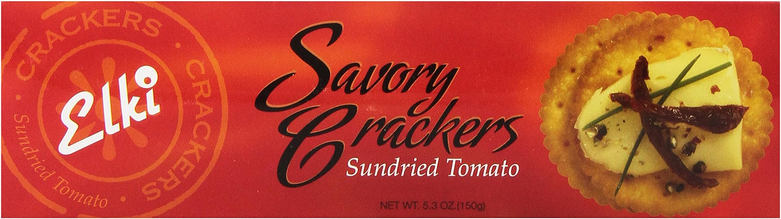 Elki Savory Crackers Sundried Tomato, 5.3 Ounce Boxes (Pack of 12)