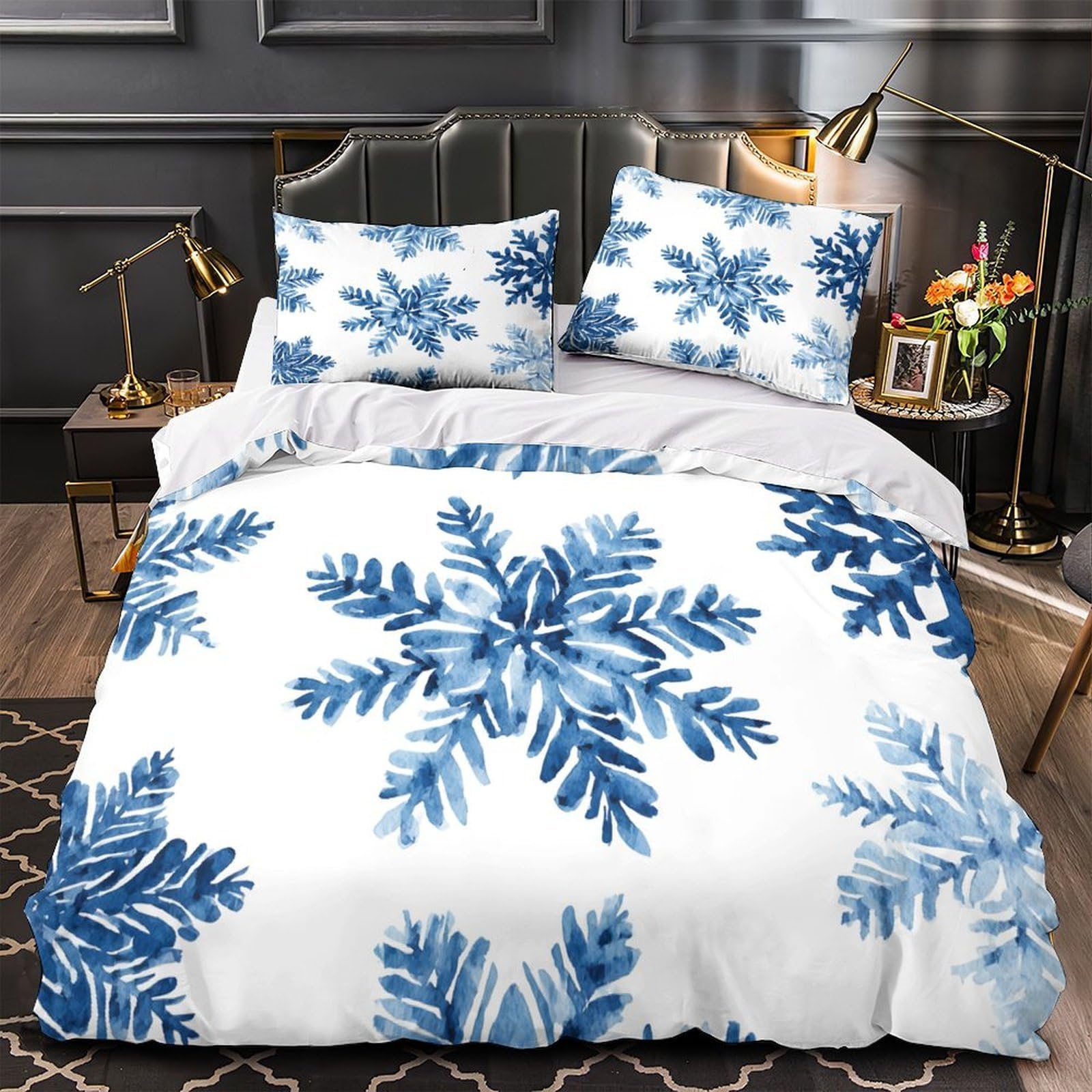 Housse de couette imprimée 3D chevaux d'hiver en microfibre légère
