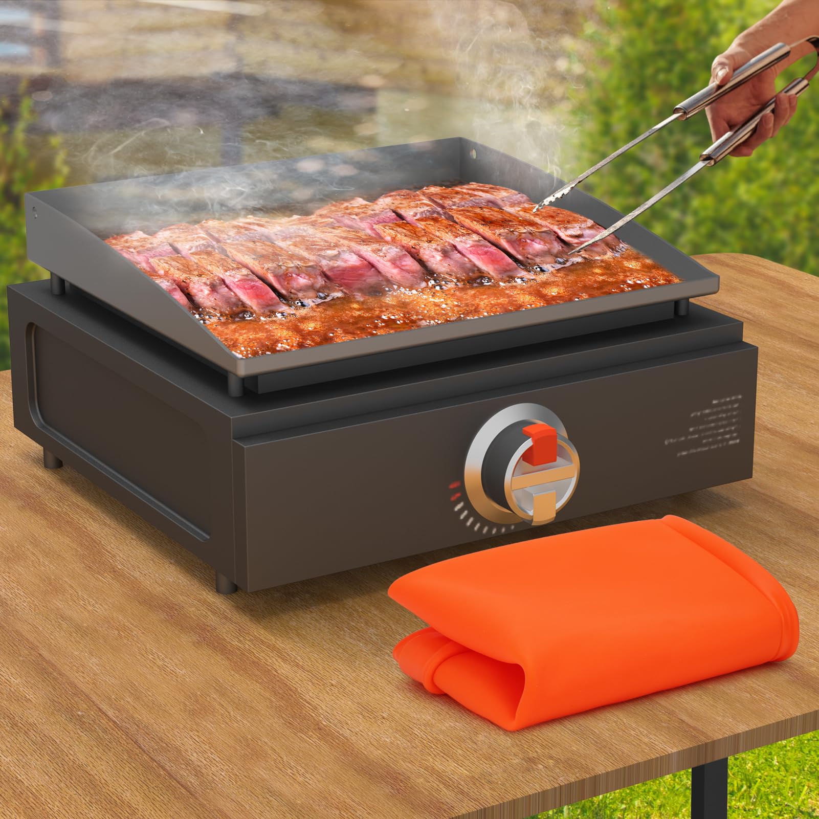 Funda de silicona para parrilla Blackstone, cobertura completa de 17 pulgadas, resistente, de grado alimenticio, para todas las estaciones