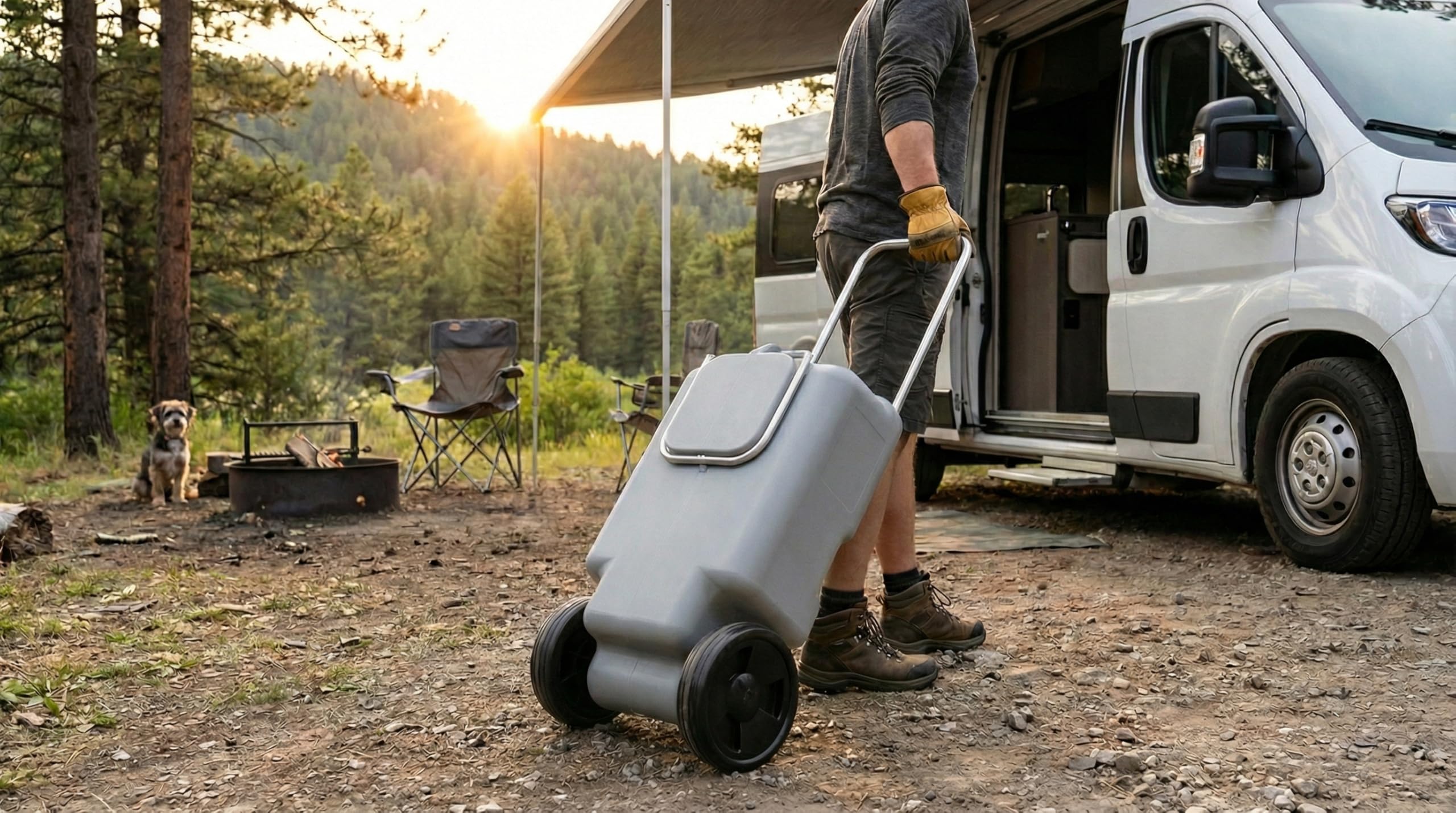 Serbatoio per acque reflue 25L per camper e caravan, rotabile con maniglia, freizeitschmiede