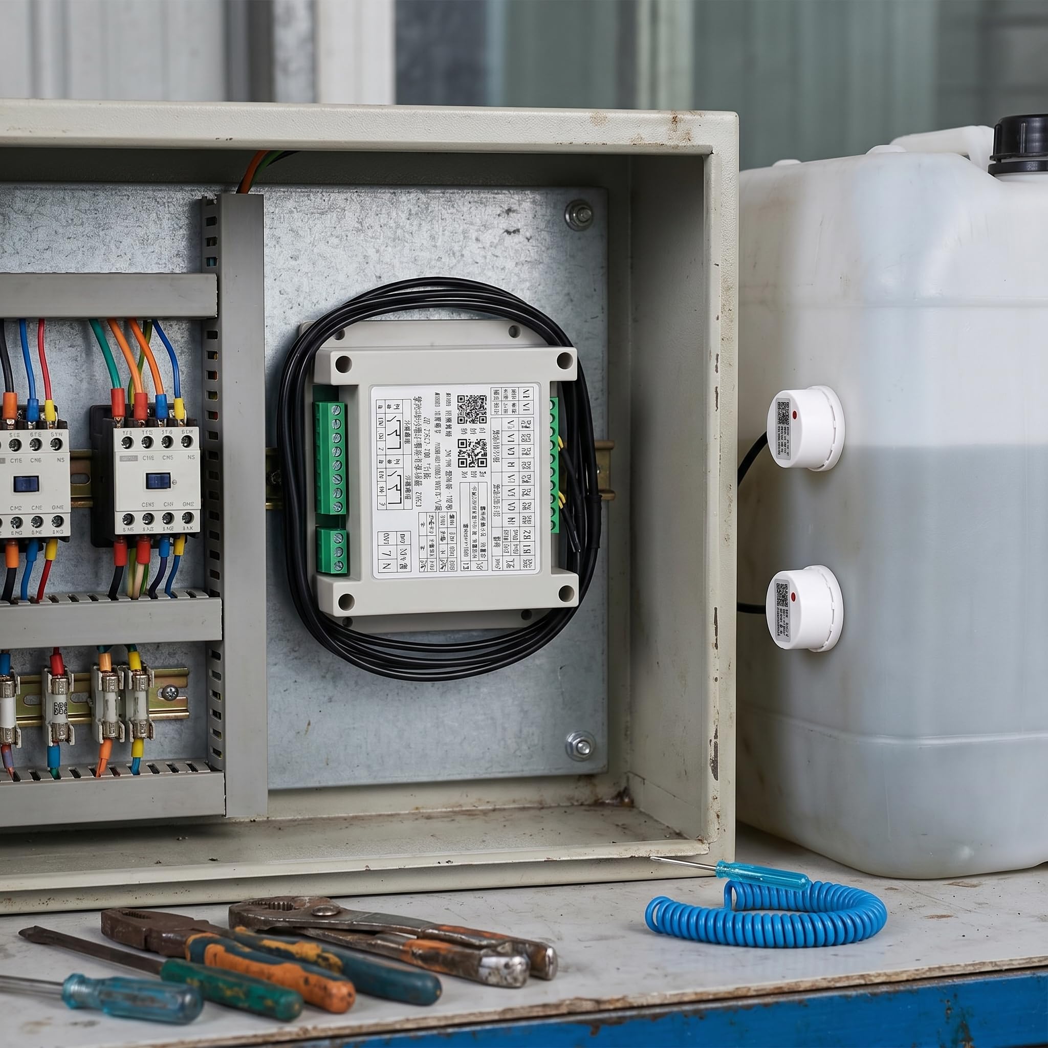 Controlador Automático de Nivel de Líquido sin Contacto Sensibilidad Ajustable 100-260V para Tanques de Agua Aceite Vaciado Eficiente Industrial Doméstico