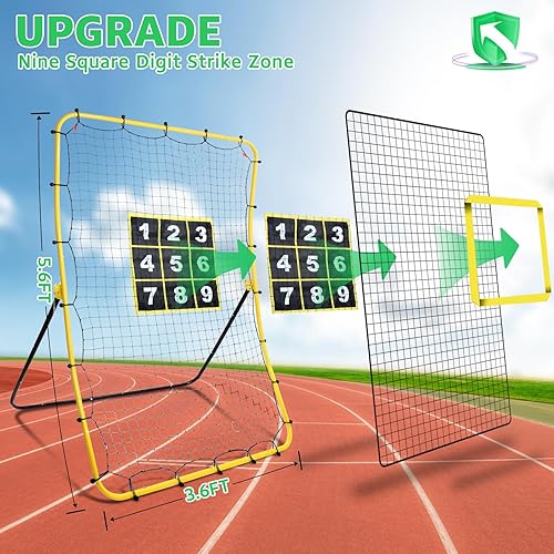 Miniatura 6 de Eastgoing Baseball and Softball Rebounder Net,Baseball Pitching Net with Pitching Target,Multi-Angle Bounce Back Net for Volleyball Rebounder,