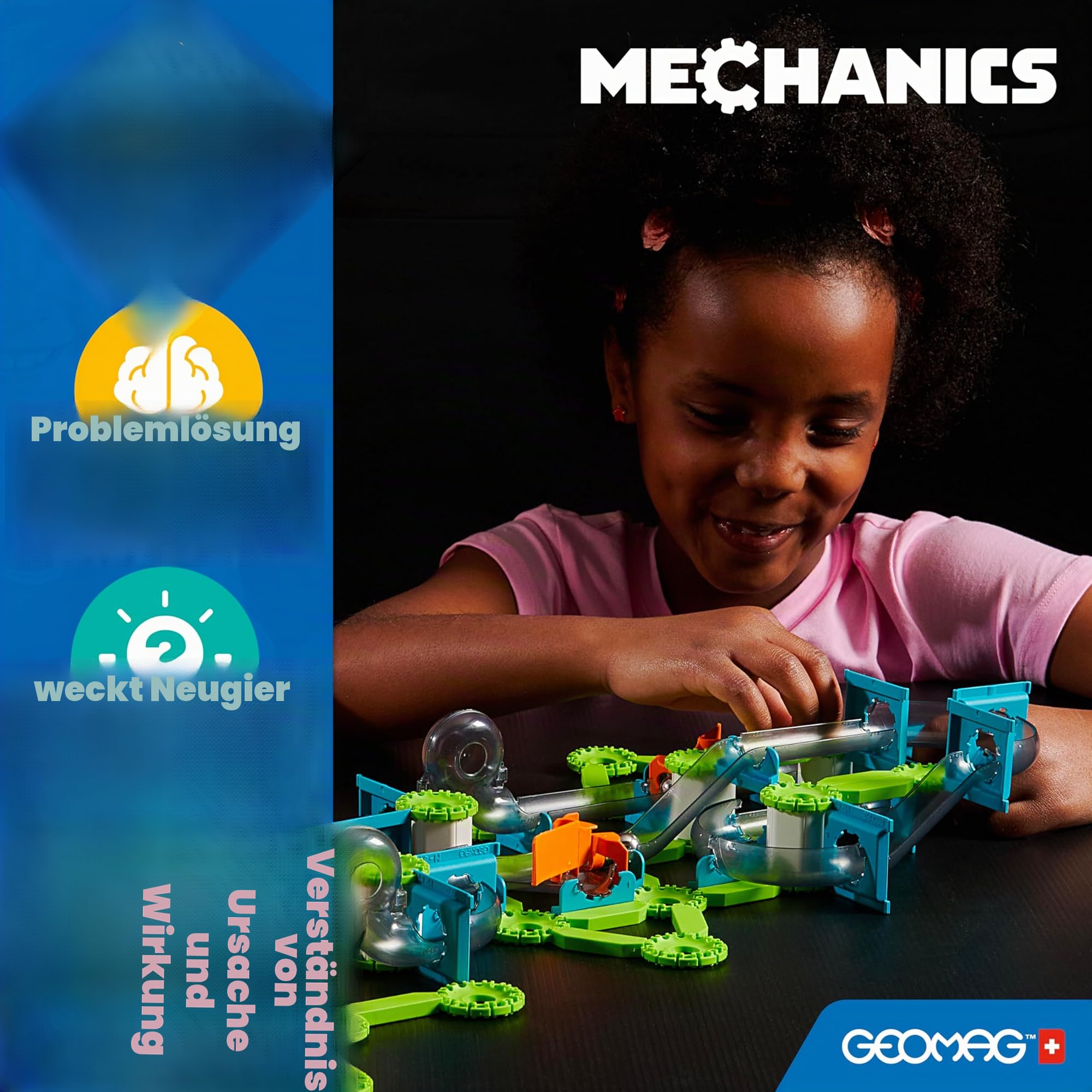 GEOMAG - Mechanics Motion Magnetic Gears 160 Teile, Magnetische Bausteine für Kinder mit Zahnrädern, Kinderspielzeug ab 7 Jahre, Magnetbausteine STEM Spielzeug, Geburtstag Nikolaus Geschenke Kinder