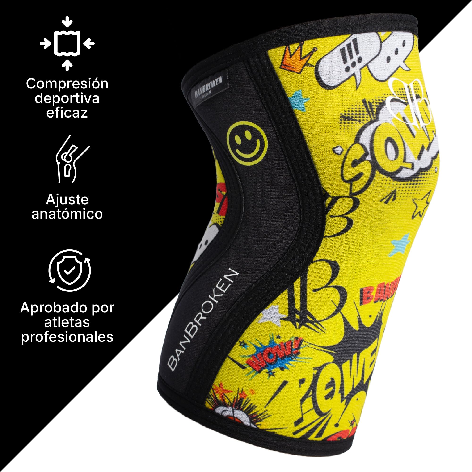 Ginocchiere BANBROKEN (2 unità) - 5 mm Knee Sleeves - Palestra, Sport funzionale, CrossTrain, Sollevamento pesi, Corsa e altri sport. 1 PAR - Unisex.