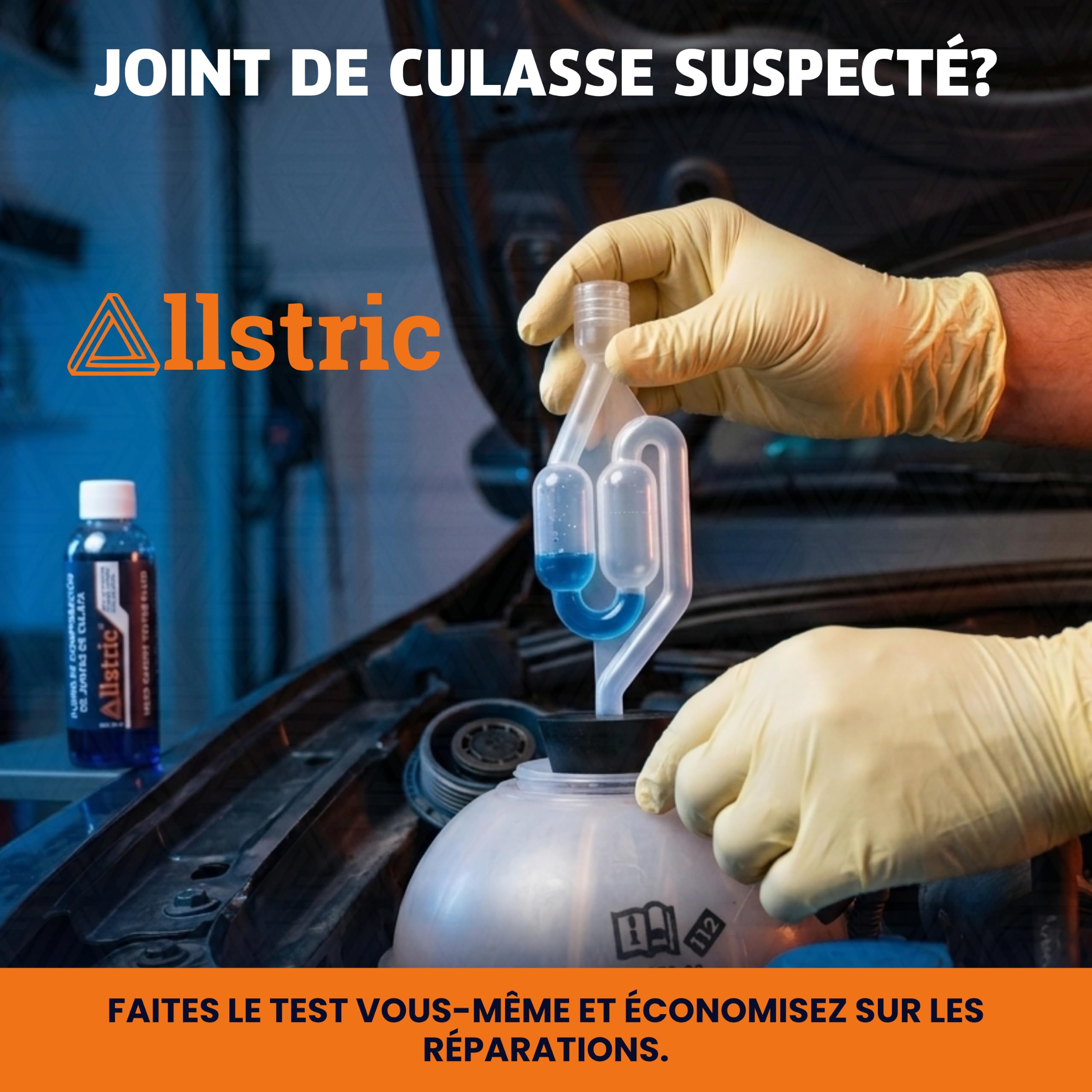 Test CO2 Joint de Culasse | Testeur Joint de Culasse pour Voiture & Moteur | Kit Universel 50 Tests avec Liquide Réactif | Testeur Liquide de Refroidissement & Block Tester