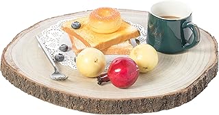 Vintiquewise Barky Natural Wood Slabs Rustic Ornament Slice Tray Table Charger - 16 Inch Dia