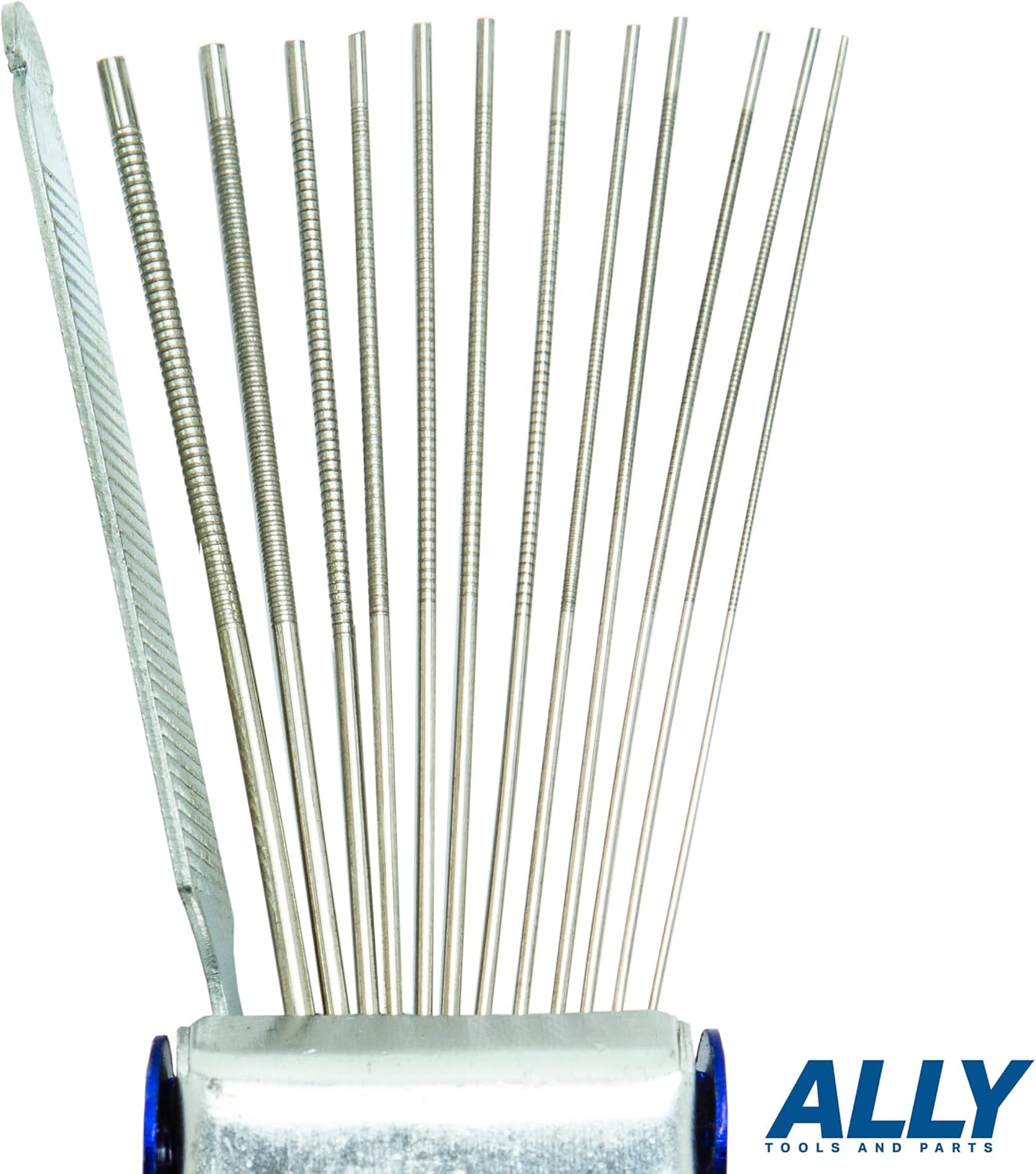 ALLY Tools Professional Large and Small 12 Wire Oxy-Acetylene Tip Cleaner Set for Cleaning Welding Cutting Nozzles/Tips, Gas Orifices, Carburetors, Spray Guns, Paint Guns, Sprinklers, and Shower Heads