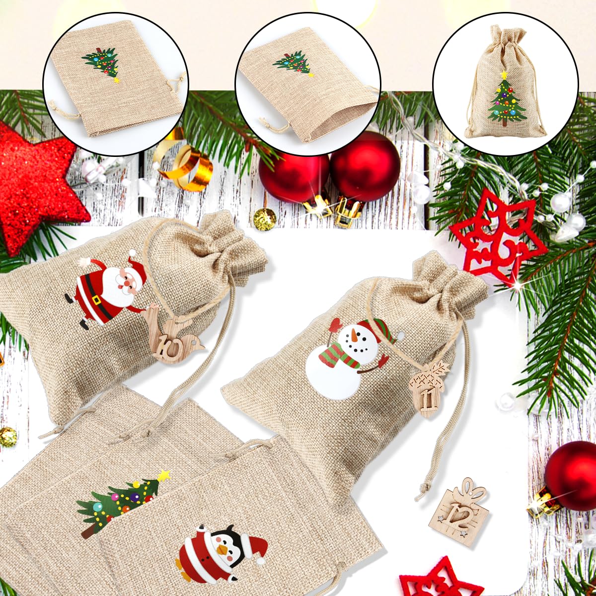 Kit DIY Calendrier De L’Avent Réutilisable En Tissu Coton