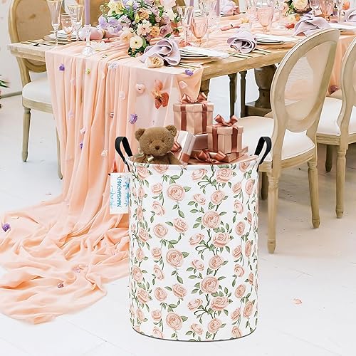 Miniatura 59 de LANGYASHAN Contenedor de almacenamiento, cesta organizadora plegable de tela de lona para ropa sucia, contenedores de juguetes, cestas de regalo, Un