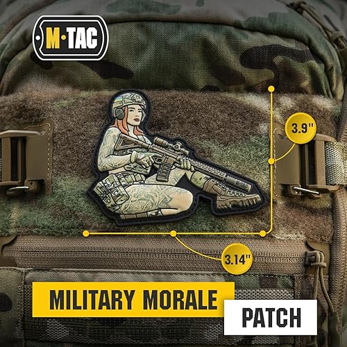 Miniatura 2 de M-Tac Morale Patch Tactical Girl - Parche militar táctico de PVC con cierre de gancho en la parte trasera - Parches para chaleco, mochilas,