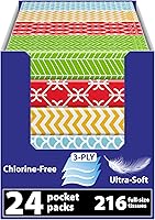 Vista 8 de Paquetes de pañuelos de viaje – 8 paquetes compactos de 3 capas (72 en total), pañuelos faciales suaves sin cloro para bolso, coche o escuela, suave