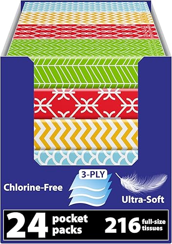 Miniatura 8 de Paquetes de pañuelos de viaje – 8 paquetes compactos de 3 capas (72 en total), pañuelos faciales suaves sin cloro para bolso, coche o escuela, suave