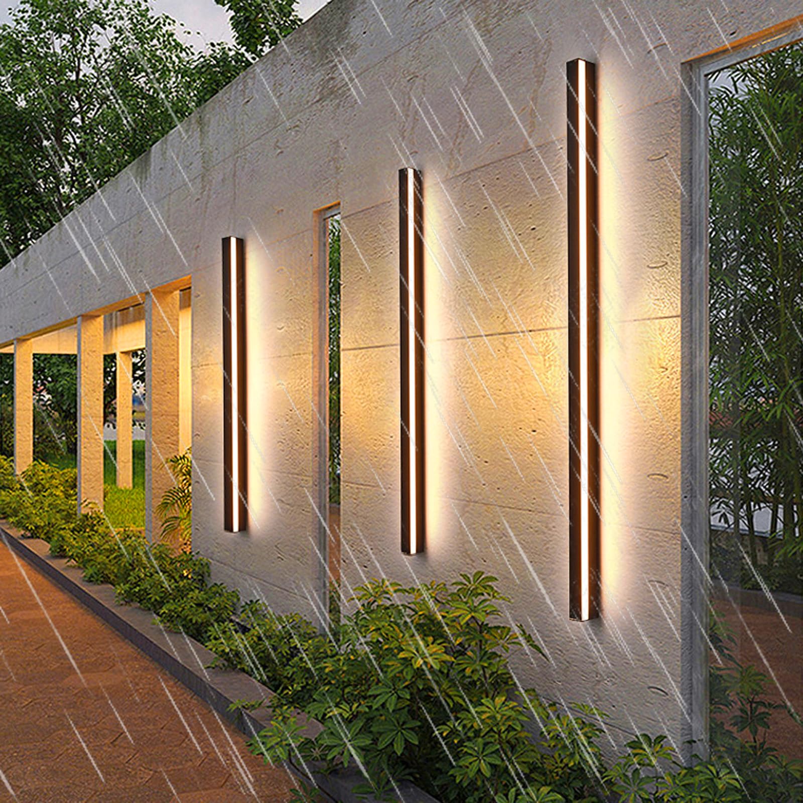 Applique Murale Extérieure LED Design Aluminium Noir 180 cm