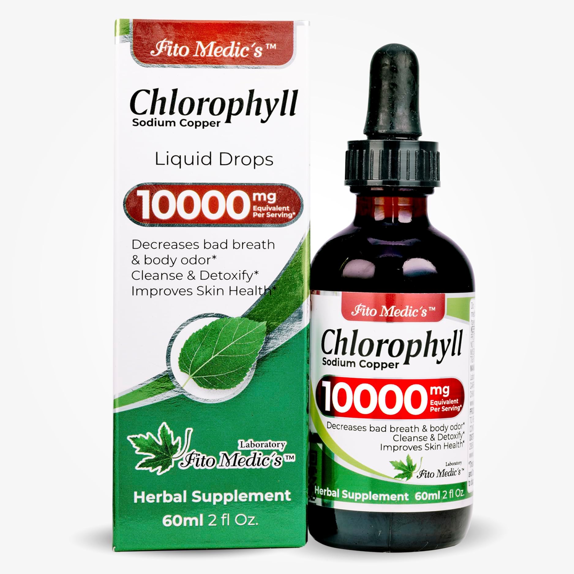 FITO MEDIC'S Lab Chlorophyll Liquid Drops, 2 fl oz, Herbal Extract Formula