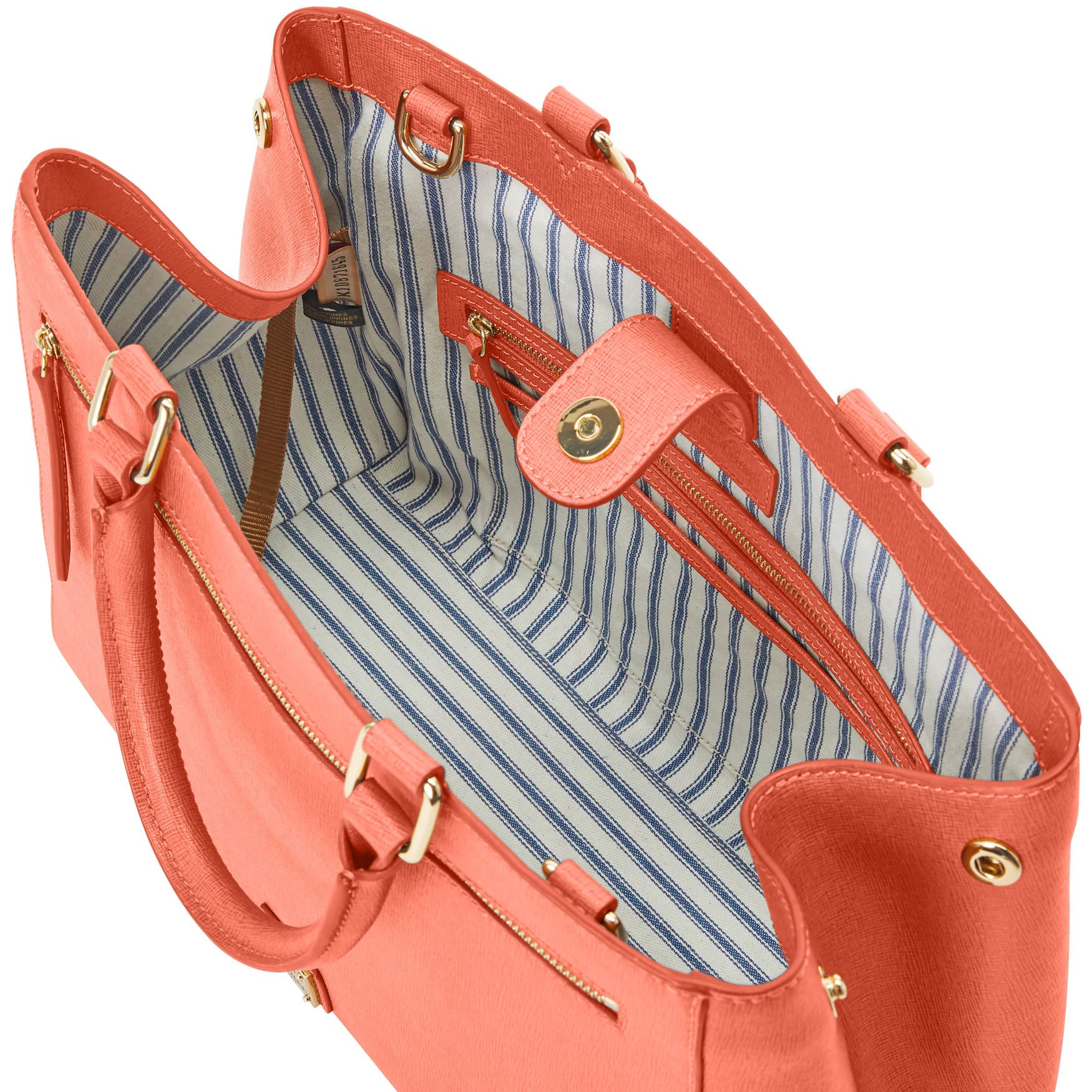 Dooney & Bourke Satchel Bags for Women, Saffiano Leather Satchel Handbag with Top Handles & Crossbody Strap