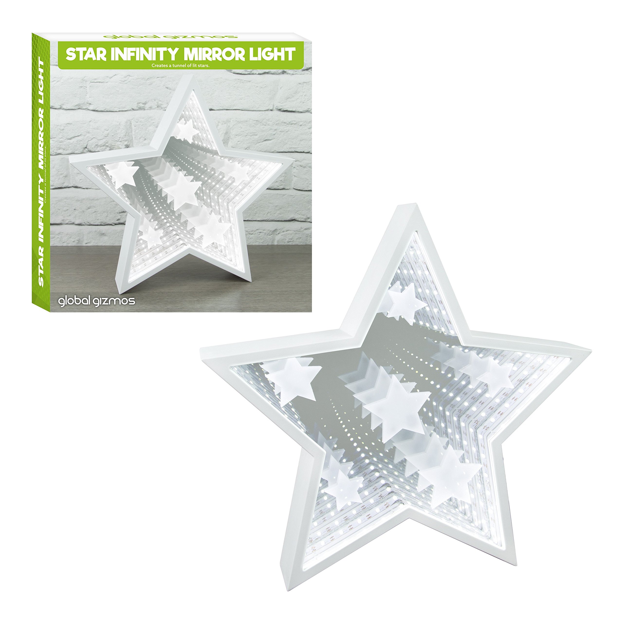 Star Infinity Light with Starburst Pattern, White