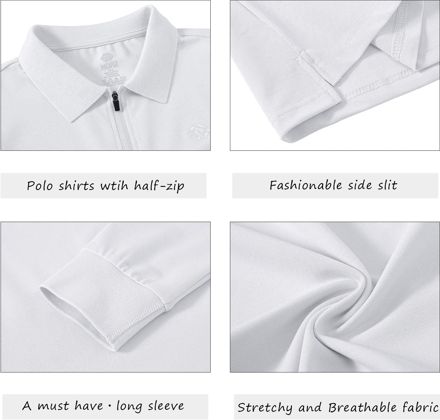 JINSHI Women's Golf Polo Shirt Long Sleeves Zip Up Sport Active Shirts Quick Dry Athletic T-Shirt Casual Tennis Tops Slim Fit - Image 6