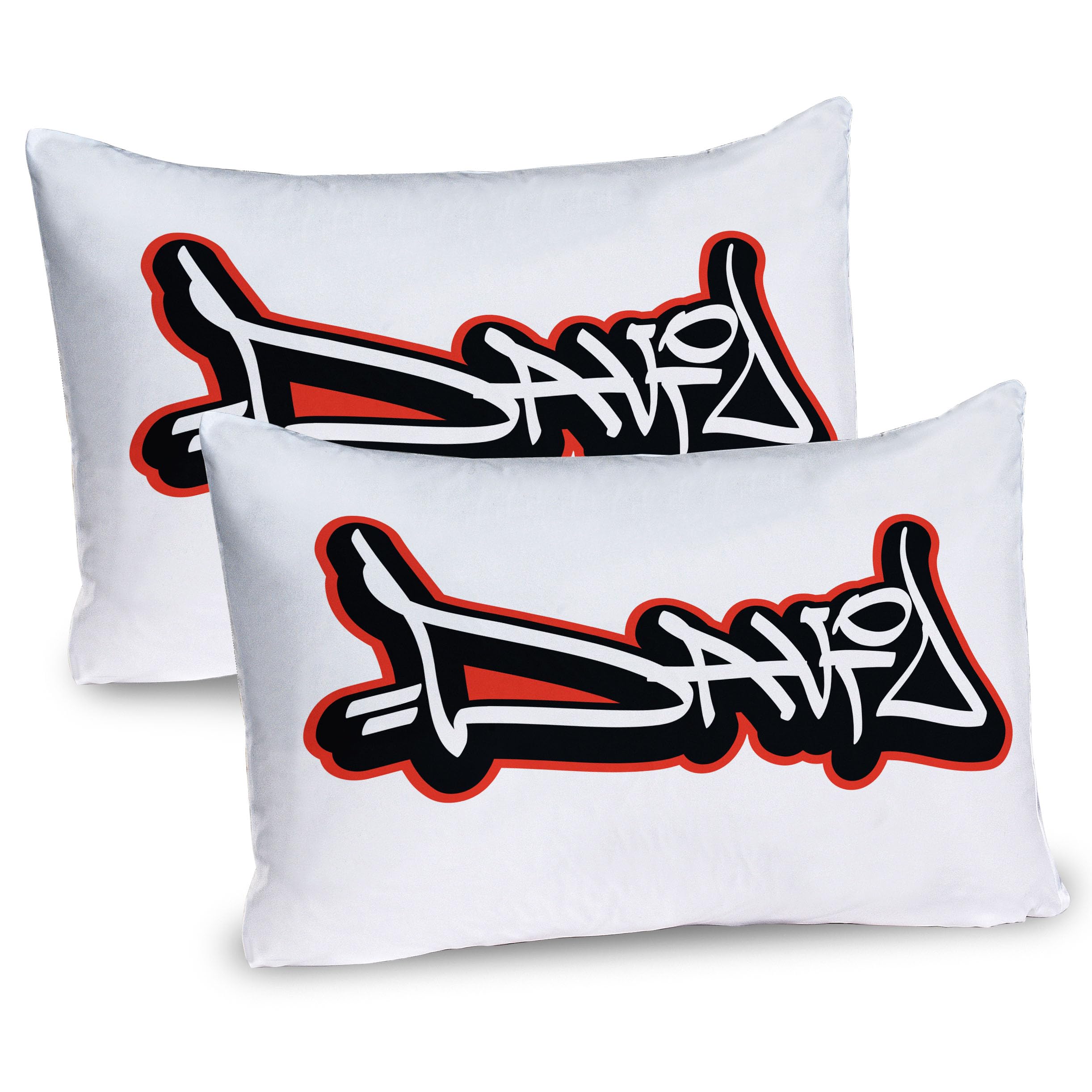 Ambesonne David Pillow Sham Set of 2, Modern Wall Writing Typography Boys Birthday Theme Scribbling Name, Quality Microfiber Bedding Item for All Seasons, 26