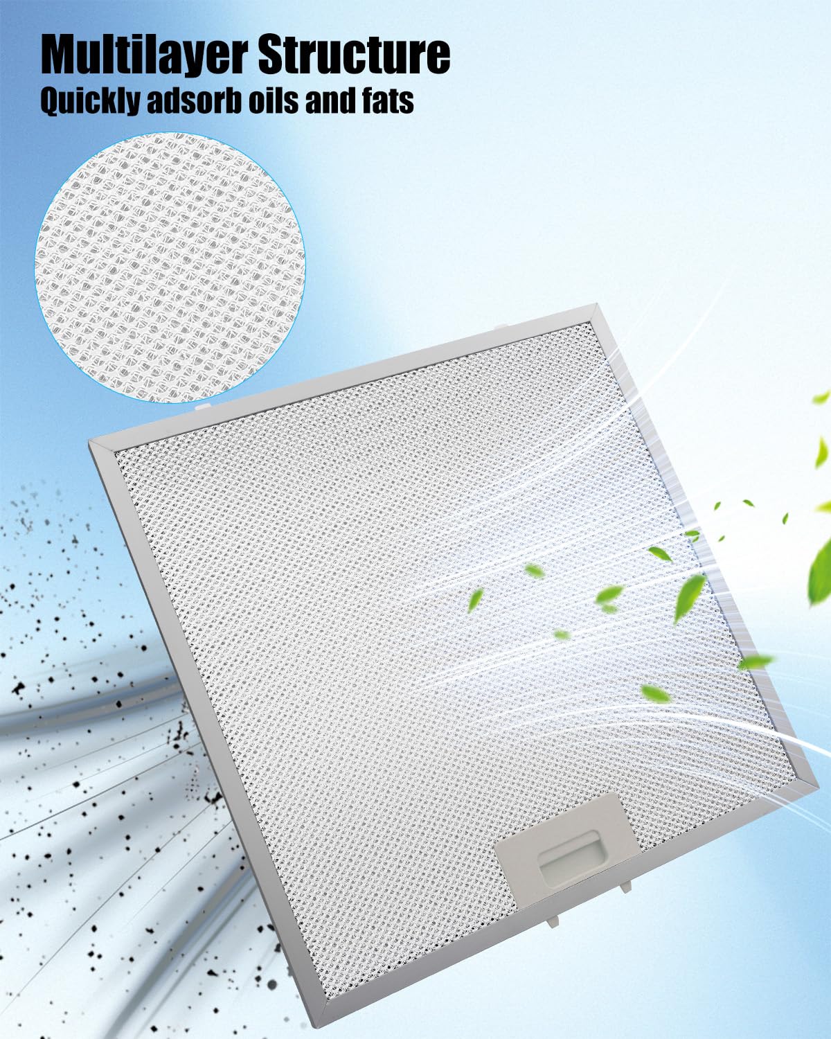 2 filtros de grasa para campana extractora WB02X27207 compatibles con GE Extractor Hood JVX5300BJ1TS JVX5300DJ1BB, filtros de aceite para campana extractora 4463981 AP6039217 PS11771771 EAP11771771